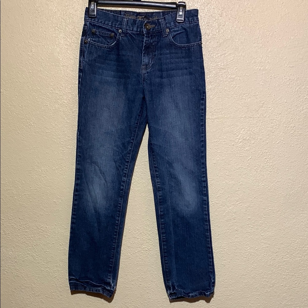 Epic Threads Jeans Girls 16 Blue Logo Ripped Embroidered Back Pockets Cotton